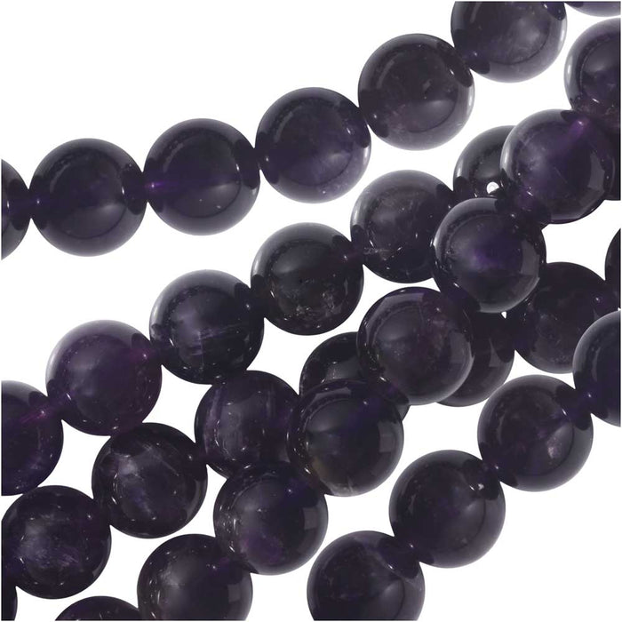 Dakota Stones Gemstone Beads, Purple Amethyst, Round 10mm (8 Inch Strand)