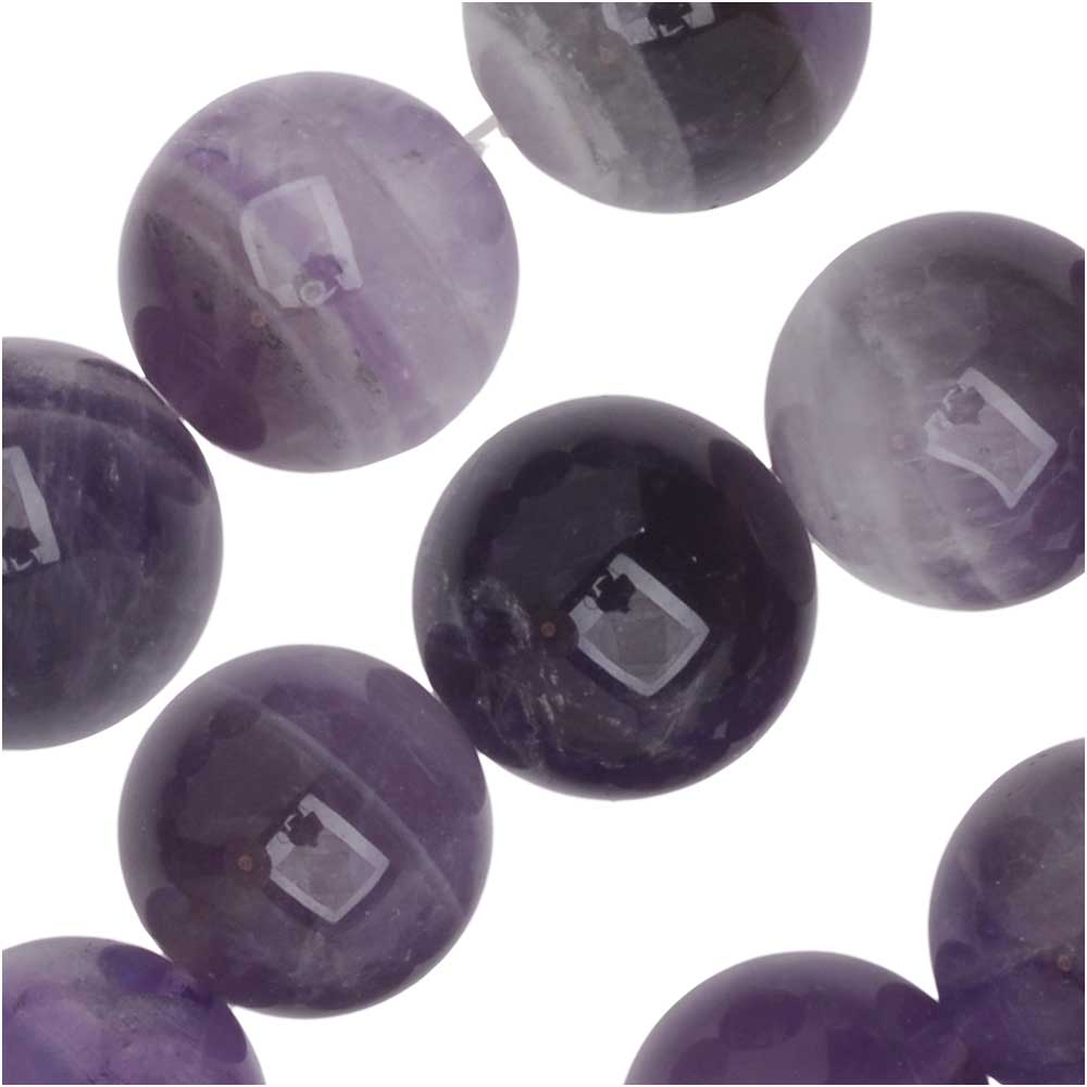 Dakota Stones Gemstone Beads, Dog Teeth Amethyst, Round 10mm (8 Inch Strand)