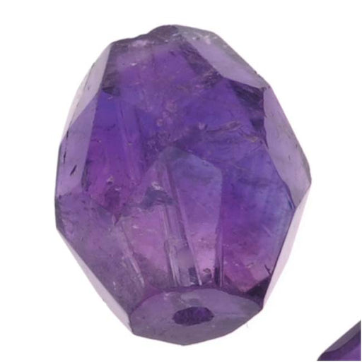 Gemstone Beads, Amethyst Grade AA, Faceted Nugget 11-17mm, Purple (6 Pieces)