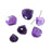 Gemstone Beads, Amethyst, Faceted Heart Briolette 8-12mm, Purple (6 Pieces)