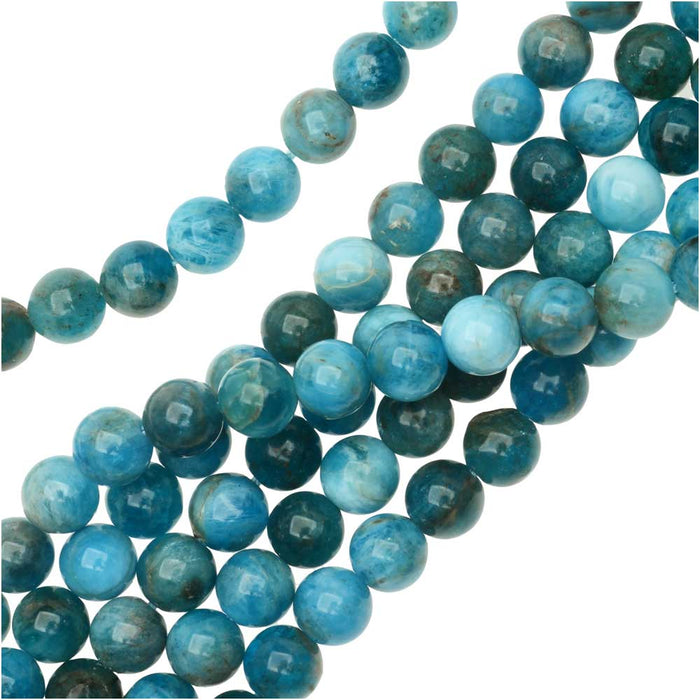 Dakota Stones Gemstone Beads, Blue Apatite, Round 6mm (8 Inch Strand)