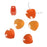 Gemstone Beads, Carnelian, Faceted Heart Briolette 7x5mm, Orange (6 Pieces)