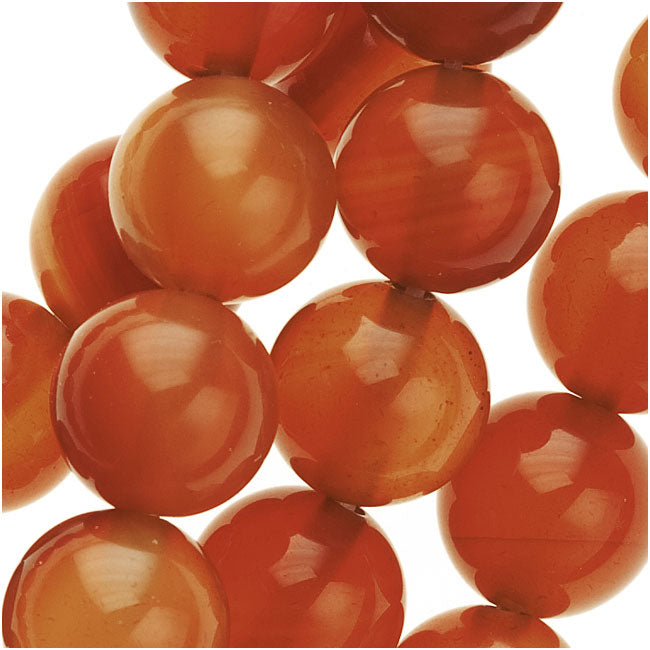 Gemstone Beads, Carnelian, Round 8.5mm, Orange (15 Inch Strand)