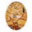 Tempered Glass Oval Cabochon Whimsical Tree Orange Tones 30x40mm (1 pcs)