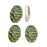 Tempered Glass Oval Cabochons Green Peacock Feathers 13x18mm (4 pcs)