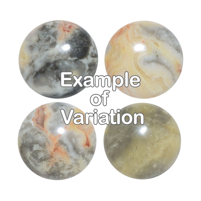 Mexican Crazy-Lace Agate Gemstone Round Flat-Back Cabochon 25mm (1 Piece)