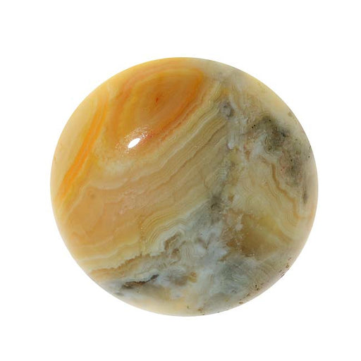 Mexican Crazy-Lace Agate Gemstone Round Flat-Back Cabochon 25mm (1 Piece)
