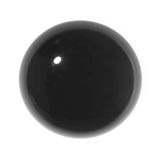 Black Onyx Gemstone Round Flat-Back Cabochon 25mm (1 Piece)
