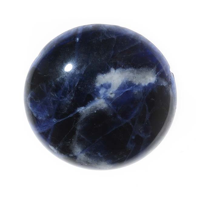 Blue Sodalite Gemstone Round Flat-Back Cabochon 25mm (1 Piece)