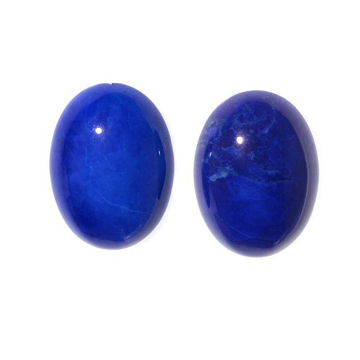 Lapis Color Dyed Howlite Gemstone Oval Flat-Back Cabochons 18x13mm (2 Pieces)