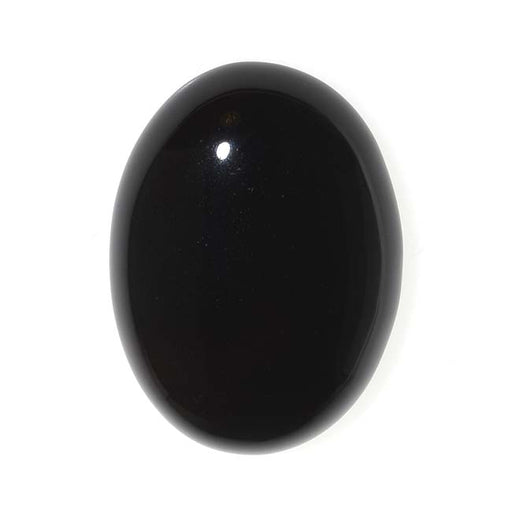 Black Onyx Gemstone Oval Flat-Back Cabochon 25x18mm (1 Piece)
