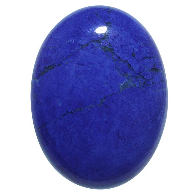 Lapis Color Dyed Howlite Gemstone Oval Flat-Back Cabochon 40x30mm (1 Piece)