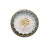 Czech Glass Flat Back Button Cabochon, Sunburst Flower 18.5mm Round, Black White and Gold (1 Piece)