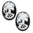 Lucite Oval Cameo - Black With White Lolita Skeleton 25x18mm (2 Pieces)