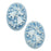 Vintage Style Lucite Oval Cameos Blue With White Holiday Bells 25x18mm (2 pcs)