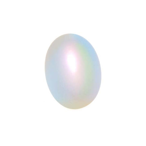 Matte Opal Rainbow Foil Glass Cabochon 18x13mm Oval (1 pcs)