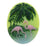 Lucite Oval Cameos - Green With Pink Flamingos And Palm Trees 40x30mm (1 pcs)
