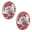 Vintage Style Lucite Oval Cameo Red With White Butterfly 25x18mm (2 pcs)