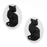 Vintage Style Lucite Oval Cameo White With Black Cat 25 x 18mm (2 pcs)