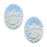 Vintage Style Lucite Oval Cameo Blue With White Dragonfly 25 x 18mm (2 pcs)