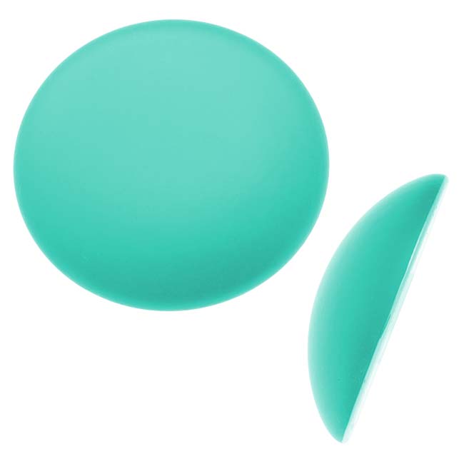 The Beadsmith Lunasoft Glowing Lucite Cabochon 24mm Round - Matte Spearmint Green (1 pcs)