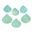 Gemstone Beads, Chalcedony, Smooth Heart Briolette 13-17mm, Aqua Green (6 Pieces)