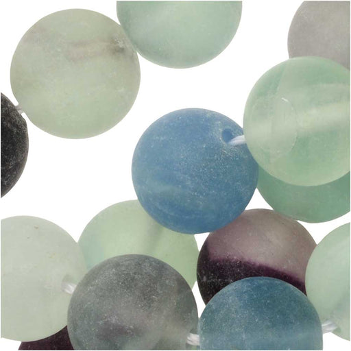 Dakota Stones Gemstone Beads, Fluorite, Matte Round 10mm (8 Inch Strand)