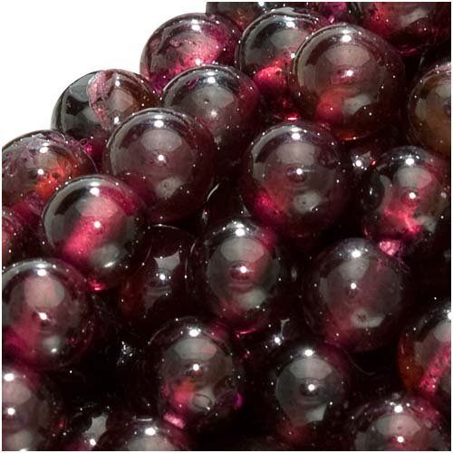 Gemstone Beads, Garnet, Round 5mm (15 Inch Strand)