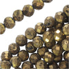 Dakota Stones Gemstone Beads, Agate Geode Druzy, Faceted Round 6mm, Metallic Gold (8 Inch Strand)