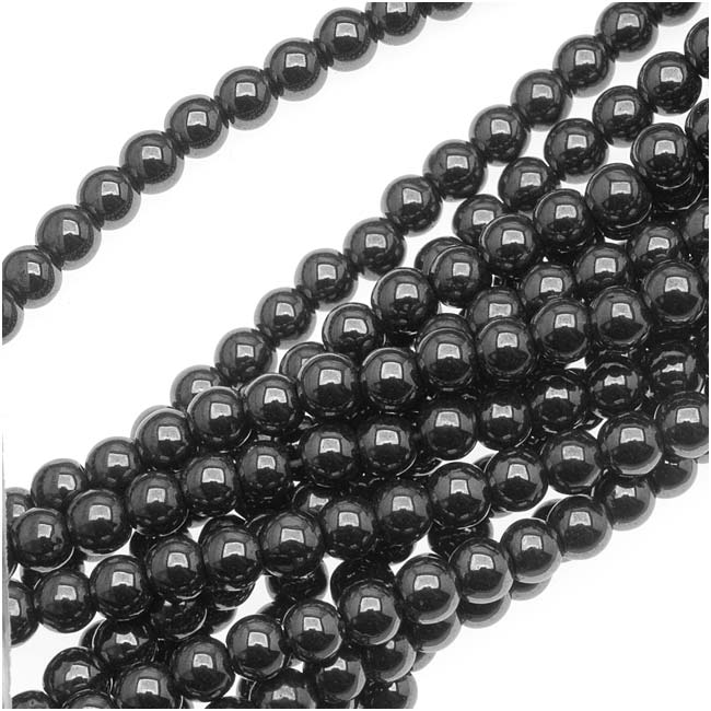 Gemstone Beads, Hematite, Round 4mm, Metallic Gray (15.5 Inch Strand)