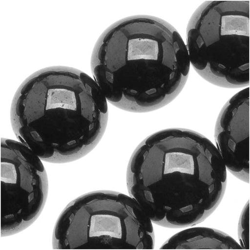 Gemstone Beads, Hematite, Round 8mm, Metallic Gray (15.5 Inch Strand)