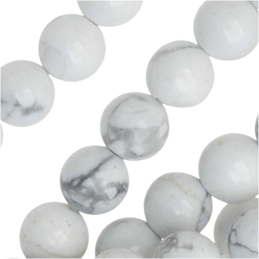 Dakota Stones Gemstone Beads, White Howlite, Round 6mm (8 Inch Strand)