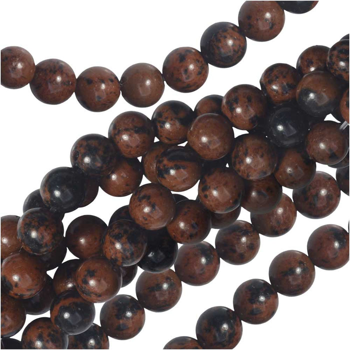 Gemstone Beads, Agate, Round 6mm, Mahogany (15.5 Inch Strand)