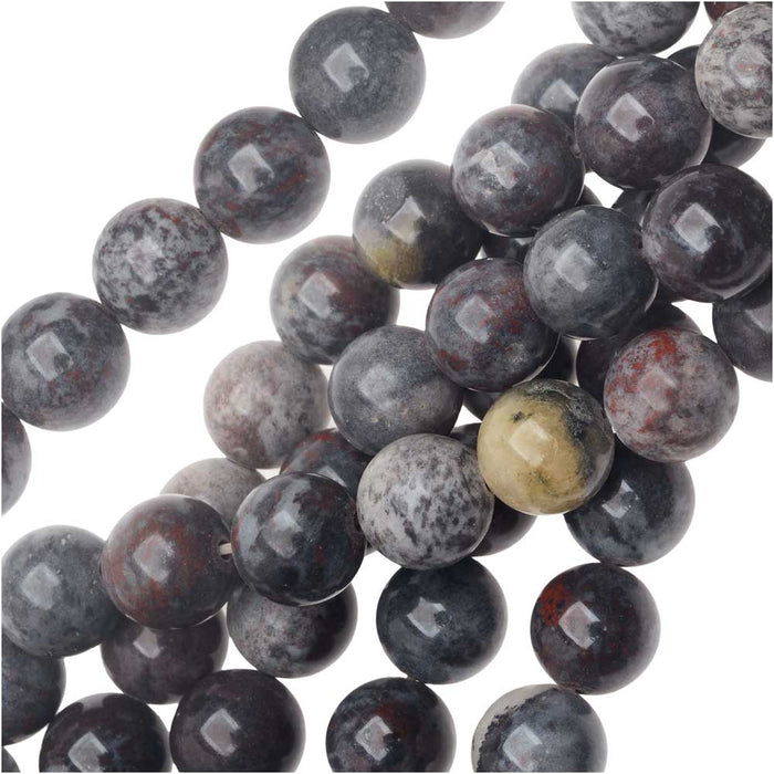 Gemstone Beads, Bamboo Jasper, Round 6mm, Multi-Colored (15.5 Inch Strand)