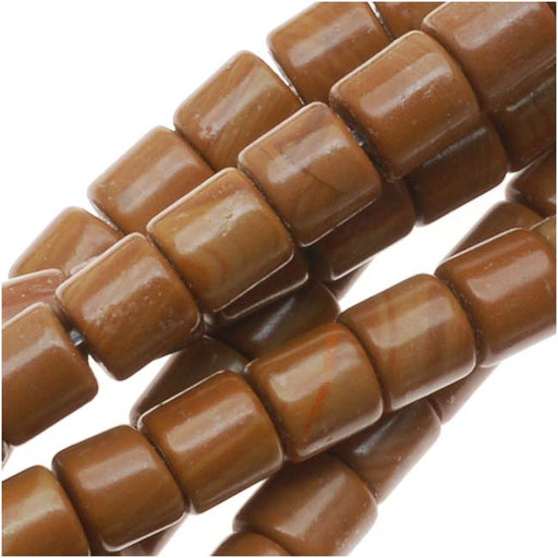 Gemstone Beads, Wood Jasper, Barrel Tube 4x4mm, Brown (16 Inch Strand)