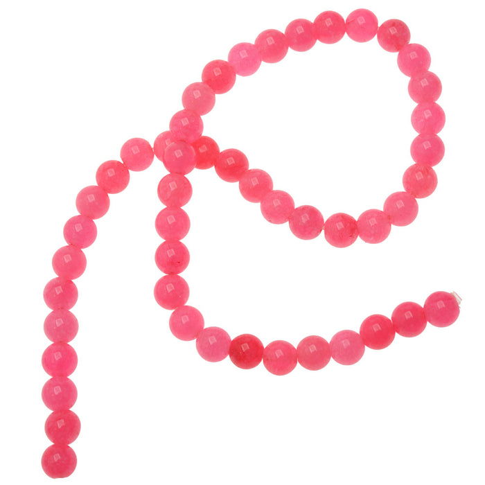 Gemstone Beads, Candy Jade, Round 8mm, Pink (15 Inch Strand)