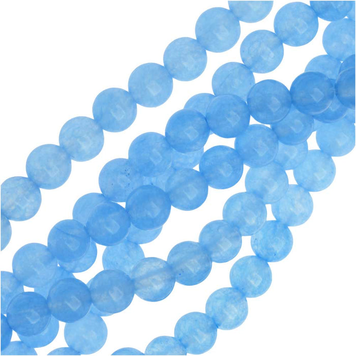 Gemstone Beads, Candy Jade, Round 6mm, Sky Blue (15 Inch Strand)
