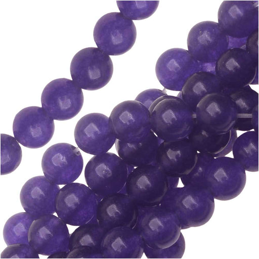 Gemstone Beads, Candy Jade, Round 4mm, Dark Purple (15 Inch Strand)