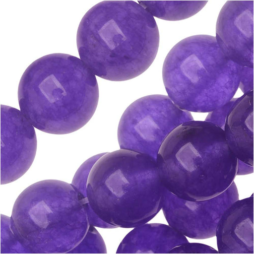 Gemstone Beads, Candy Jade, Round 8mm, Purple (15 Inch Strand)