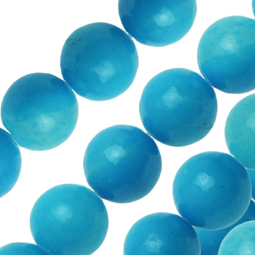 Gemstone Beads, Candy Jade, Round 8mm, Light Blue (15.25 Inch Strand)