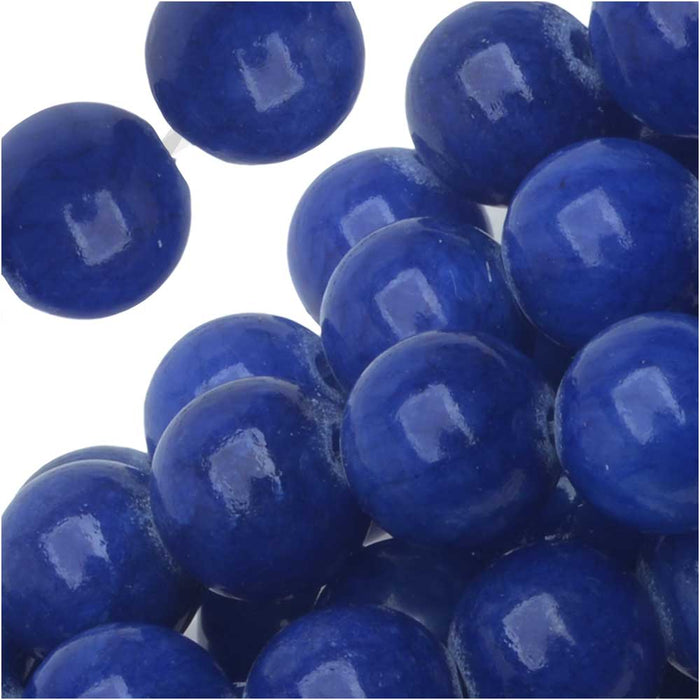 Gemstone Beads, Candy Jade, Round 8mm, Blue (15.75 Inch Strand)