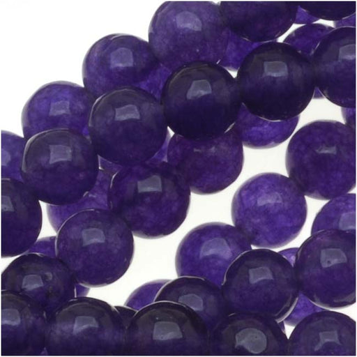 Gemstone Beads, Candy Jade, Round 4mm, Deep Purple (15 Inch Strand)