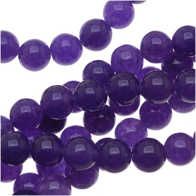 Gemstone Beads, Candy Jade, Round 8mm, Deep Purple (15 Inch Strand)