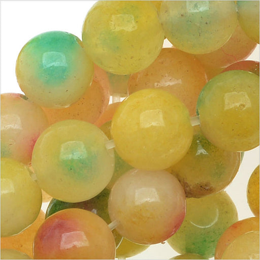 Gemstone Beads, Candy Jade, Roujnd 6mm, Confetti (15.5 Inch Strand)