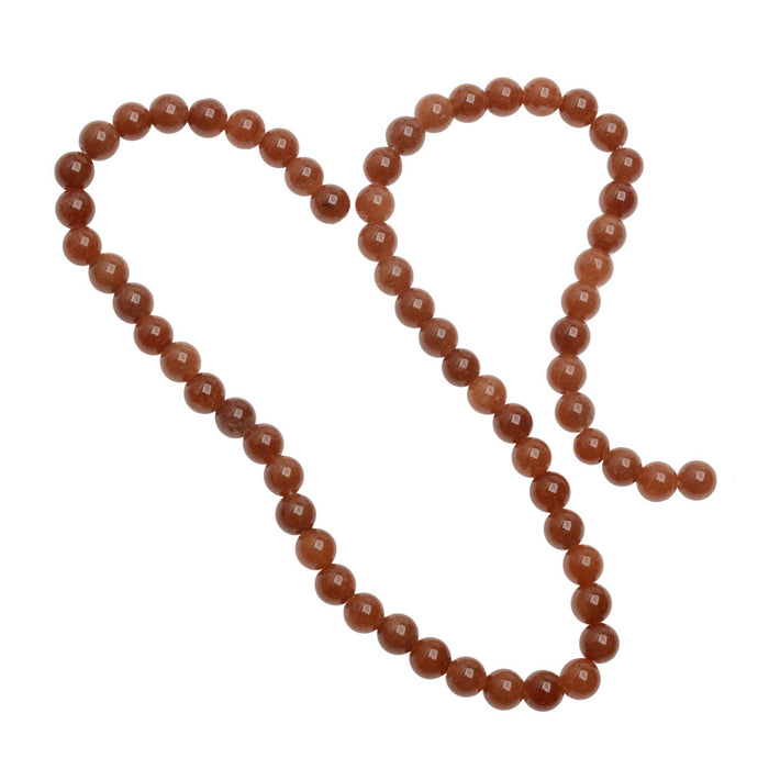 Gemstone Beads, Candy Jade, Round 6mm, Dark Apricot (15 Inch Strand)
