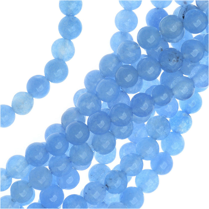 Gemstone Beads, Candy Jade, Round 4mm, Larimar Blue (15.5 Inch Strand)