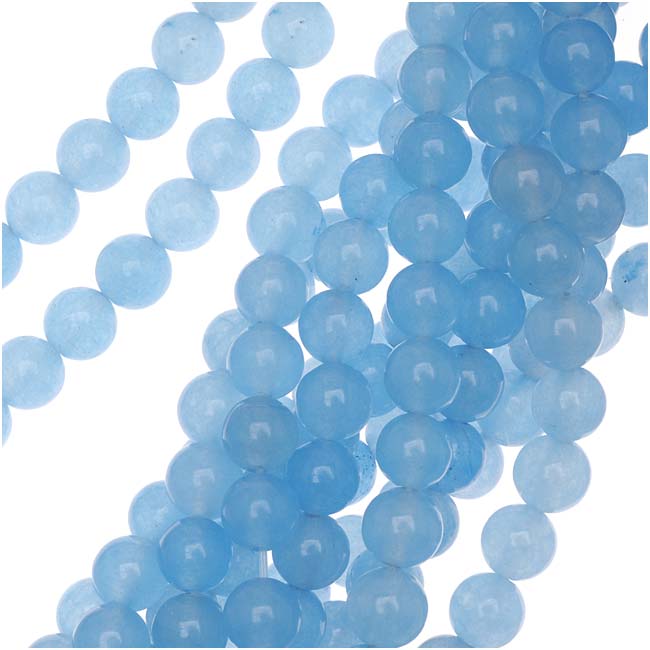 Gemstone Beads, Larimar Candy Jade, Round 6mm, Light Blue (15 Inch Strand)