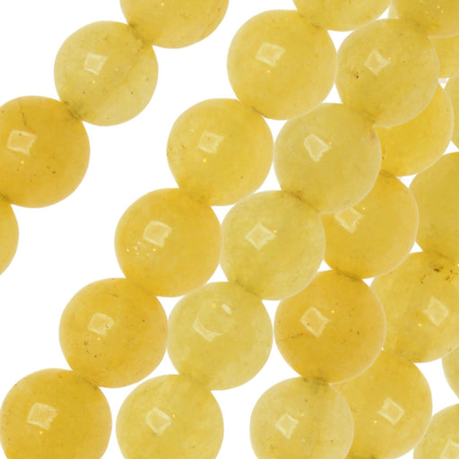 Gemstone Beads, Jade, Round 6mm, Yellow (14.5 Inch Strand)