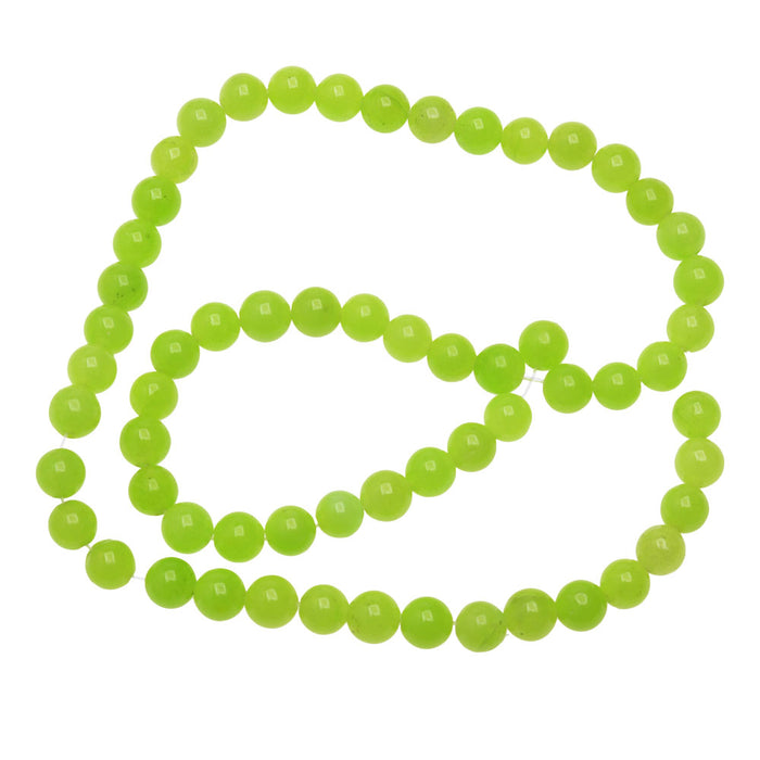 Gemstone Beads, Candy Jade, Round 6mm, Lime Green (14 Inch Strand)