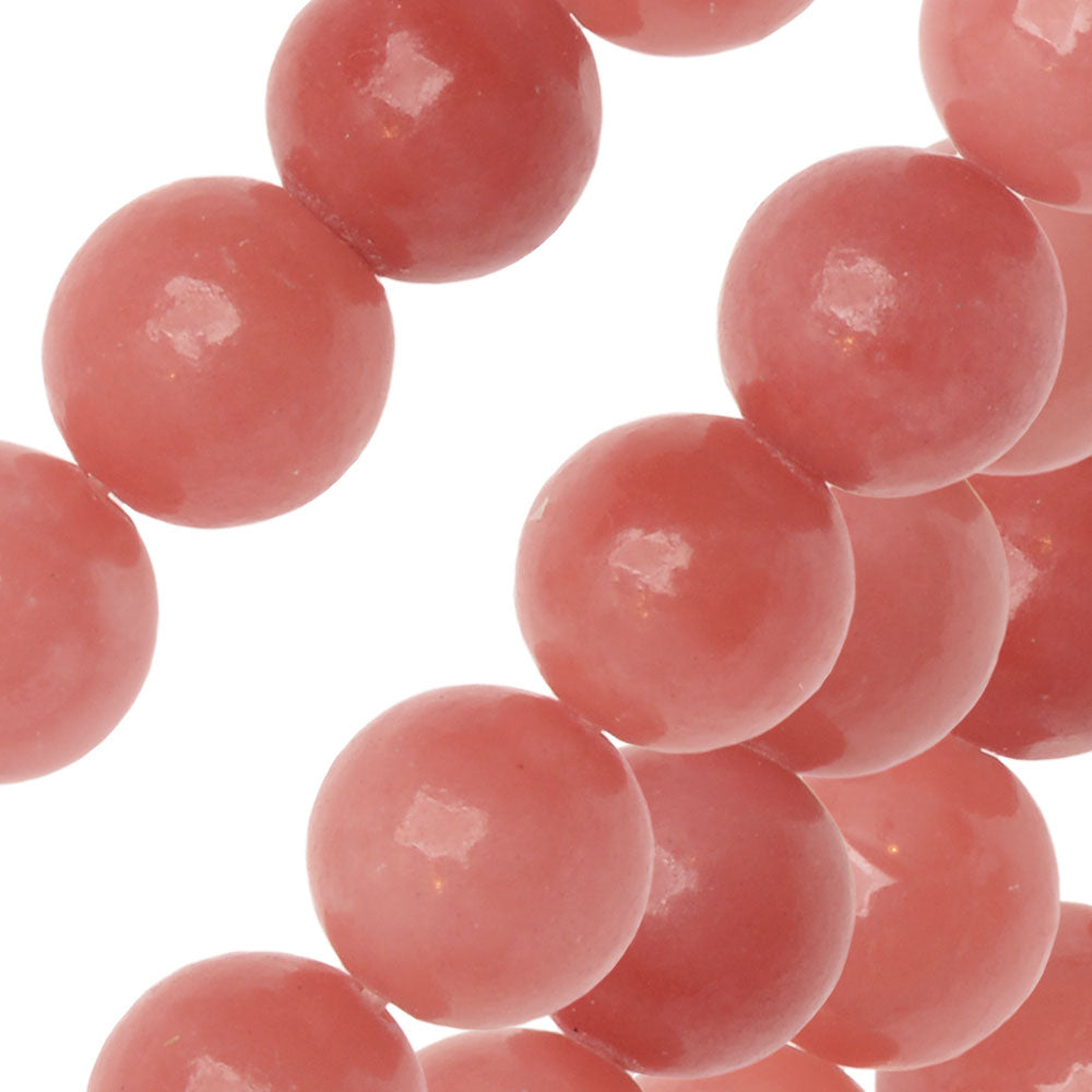 Gemstone Beads, Candy Jade, Round 8mm, Pink (15.5 Inch Strand)